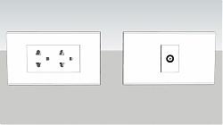 墙壁上插座闭路线插口SU模型