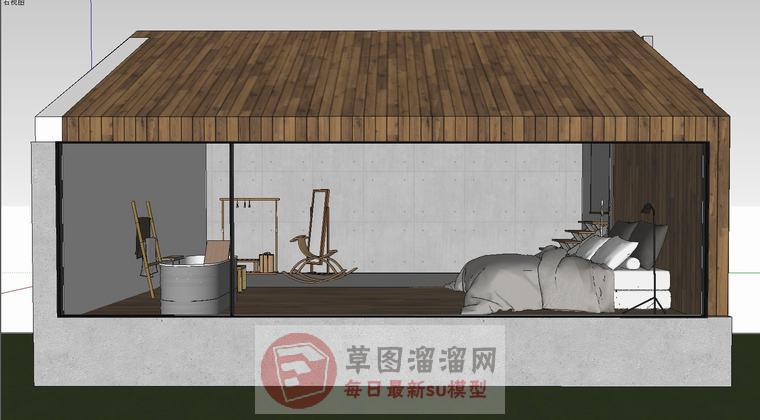 度假休闲屋阳光房SU模型 1