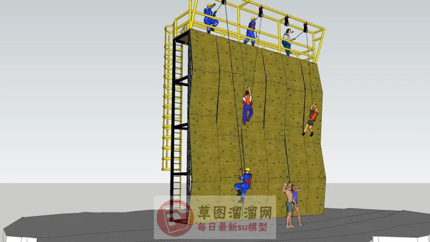 攀爬墙运动SU模型 1