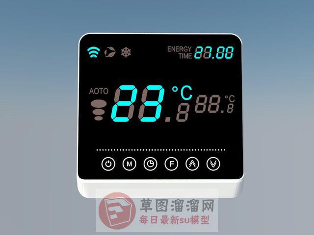 中央空调温控屏幕开关SU模型 1