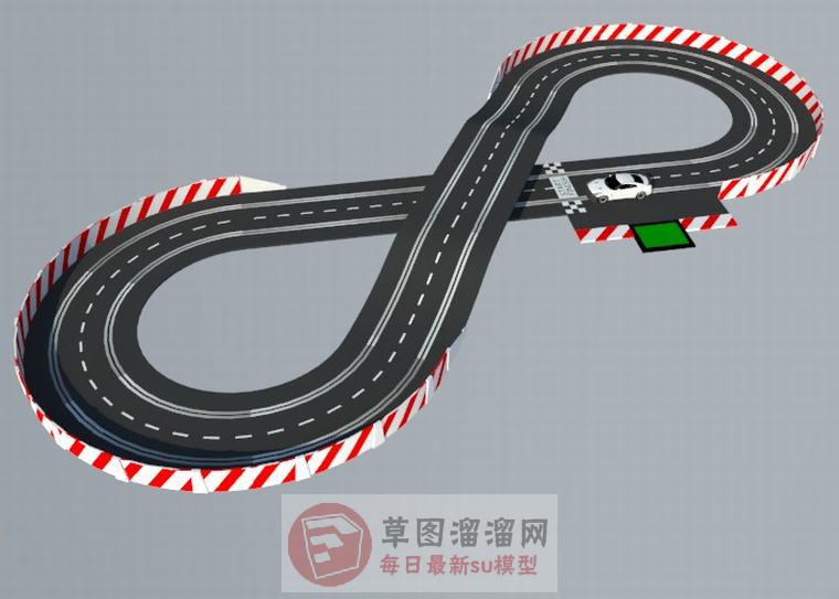 赛车跑道比赛车道SU模型