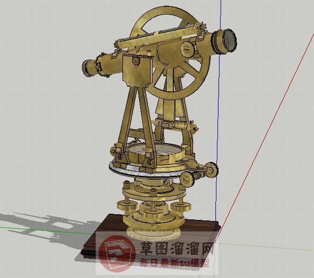 黄铜经纬仪SU模型 1