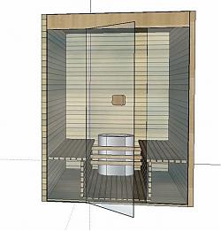 桑拿汗蒸房SU模型 免费sketchup模型下载