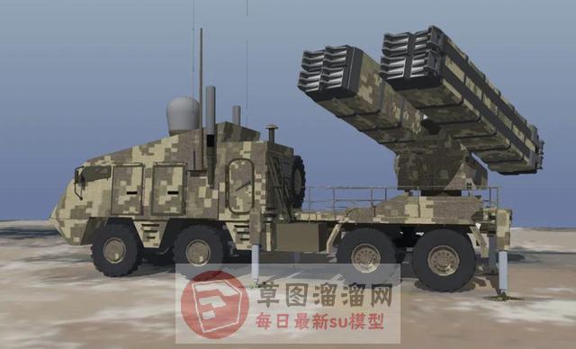 导弹发射车防空导弹武器SU模型 1