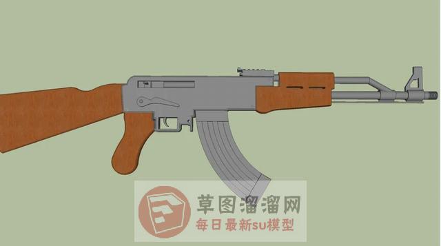 AK47模型枪SU模型 1