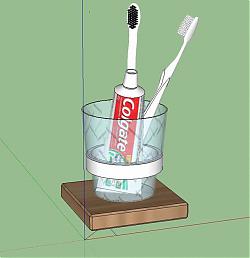 牙刷  牙膏  杯