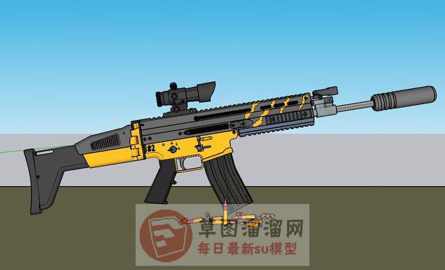 瞄准镜武器枪SU模型 1