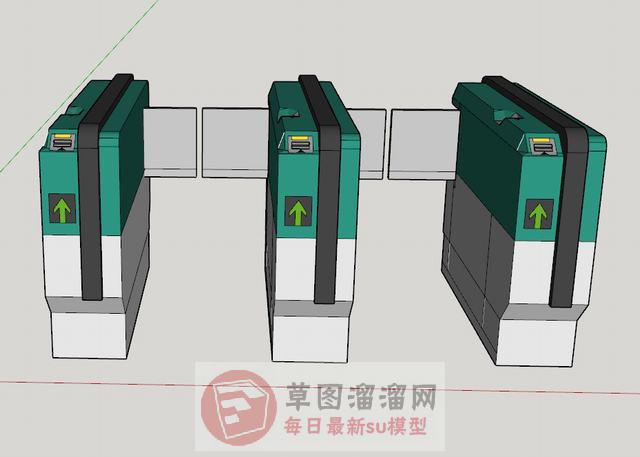 行人道闸机SU模型 1