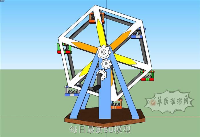 儿童摩天轮游乐设施SU模型 1