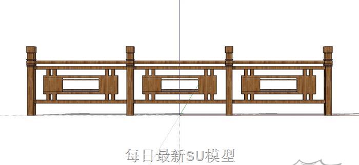 栏杆护栏SU模型 1