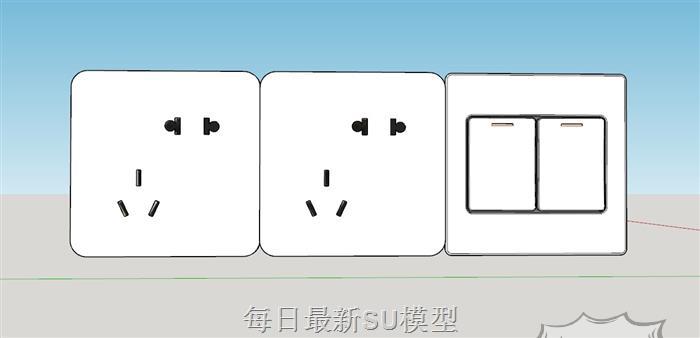 插座按钮开关SU模型 1