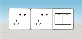 插座按钮开关SU模型 免费sketchup模型下载