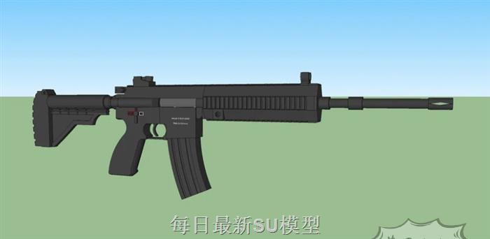 冲锋枪m416枪SU模型 1