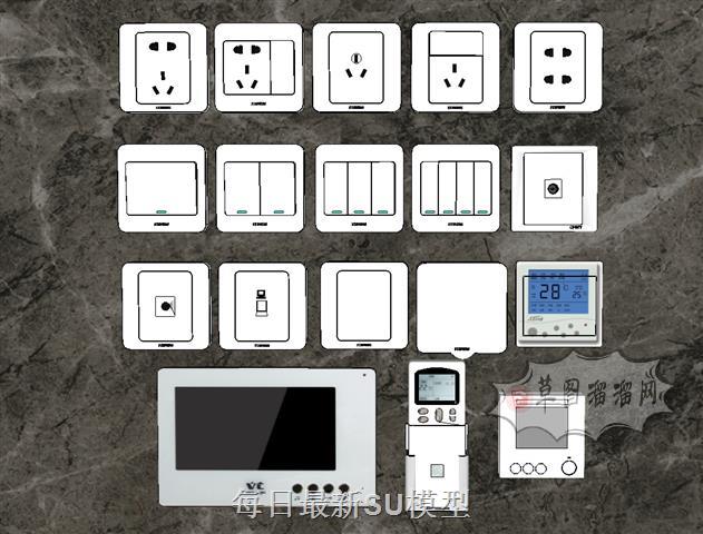 开关按钮可视电话SU模型 1