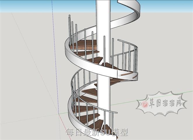 螺旋梯旋转梯楼梯SU模型 1