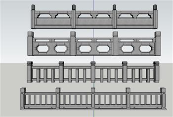 栏杆护栏SU模型