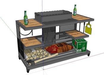 户外 烧烤架 烧烤炉 啤酒