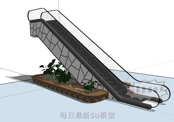 扶手电梯自动扶梯电梯SU模型