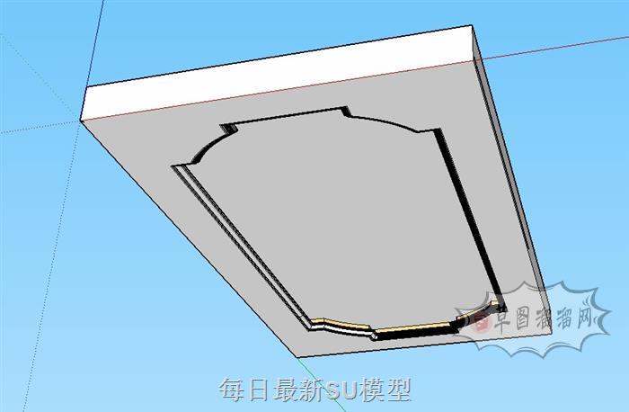 天花板吊顶SU模型 1