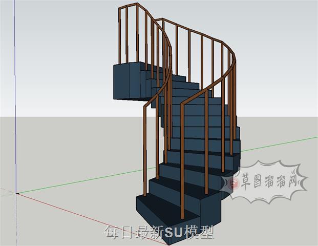 旋转梯旋转楼梯SU模型 1