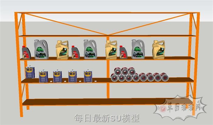 汽车配件机油置物架SU模型 1