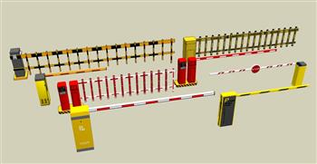 收费杆道闸SU模型 免费sketchup模型下载