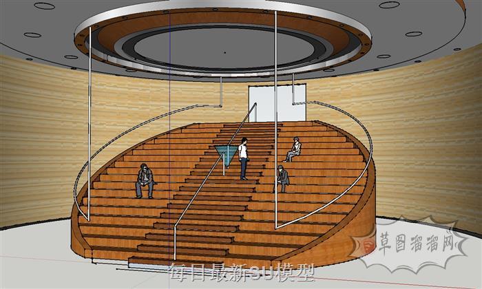 室内会场楼梯SU模型 1