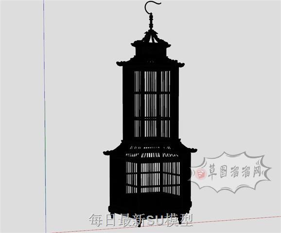 新中式鸟笼装饰SU模型