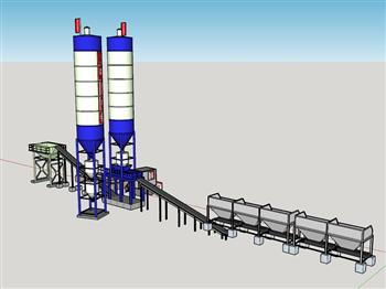搅拌站搅拌工地SU模型 免费sketchup模型下载