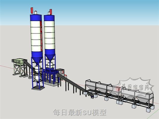 搅拌站搅拌工地SU模型 1