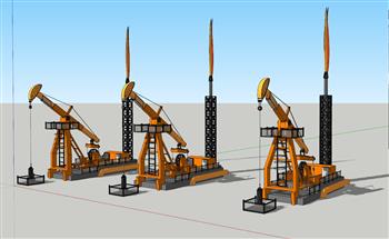 抽油机大型机械SU模型 免费sketchup模型下载