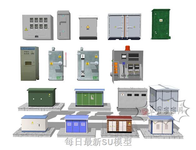 变电器配电箱配电房SU模型 1