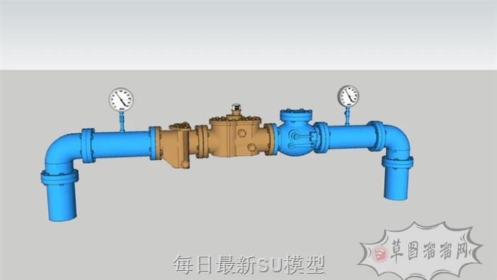 水阀水表水管SU模型 1