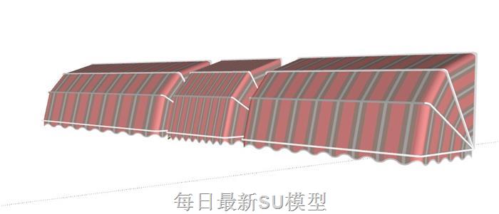 商铺遮阳棚遮阳篷SU模型 2