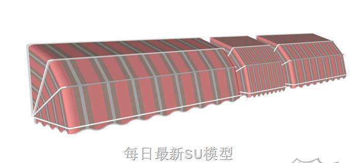 商铺遮阳棚遮阳篷SU模型 1