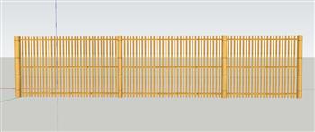 竹围栏护栏栅栏SU模型 免费sketchup模型下载