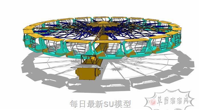 摩天轮游乐SU模型 2