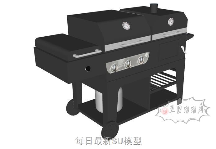 煤气烧烤架烧烤炉SU模型 2