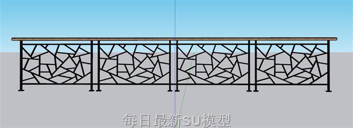 扶手栏杆SU模型 1