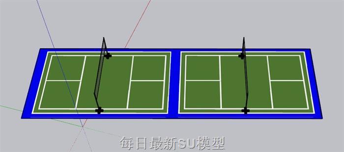 羽毛球场运动场体育SU模型 1