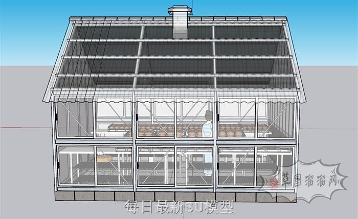 阳光房植物大棚SU模型 2