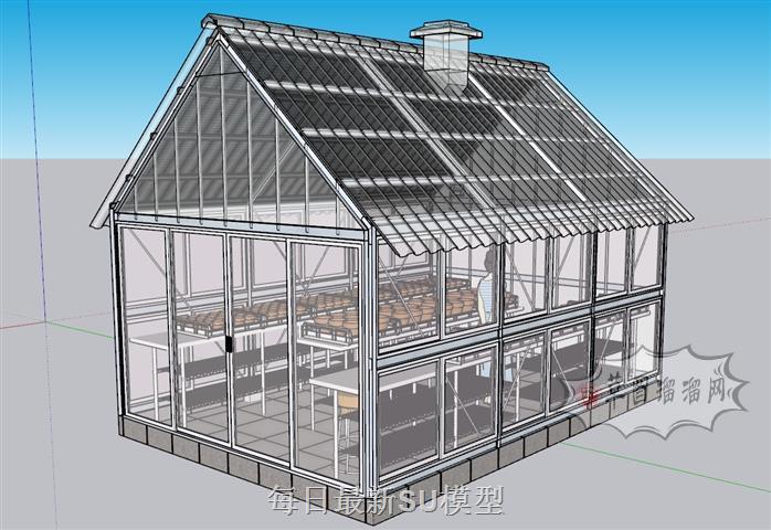 阳光房植物大棚SU模型 1