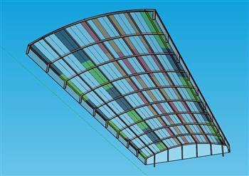 彩色 钢架棚 透明瓦