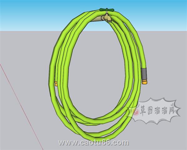 水龙头水管洗车SU模型 1