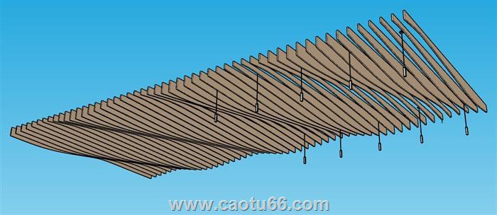 格栅吊顶SU模型 1