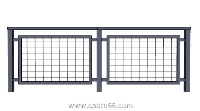 铁丝网栏杆SU模型 1