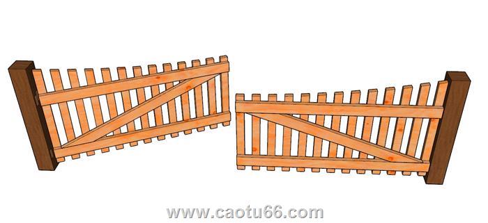 木门木栅栏SU模型