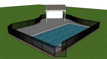 游泳池围栏SU模型 免费sketchup模型下载