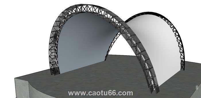 广场舞台桁架SU模型