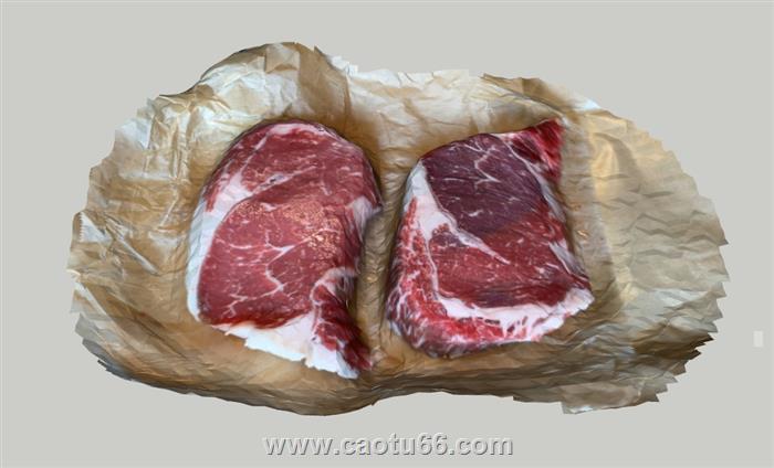 猪肉五花肉食物SU模型 1